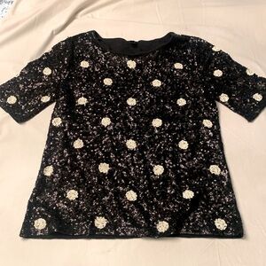 J crew polka dot sequin top